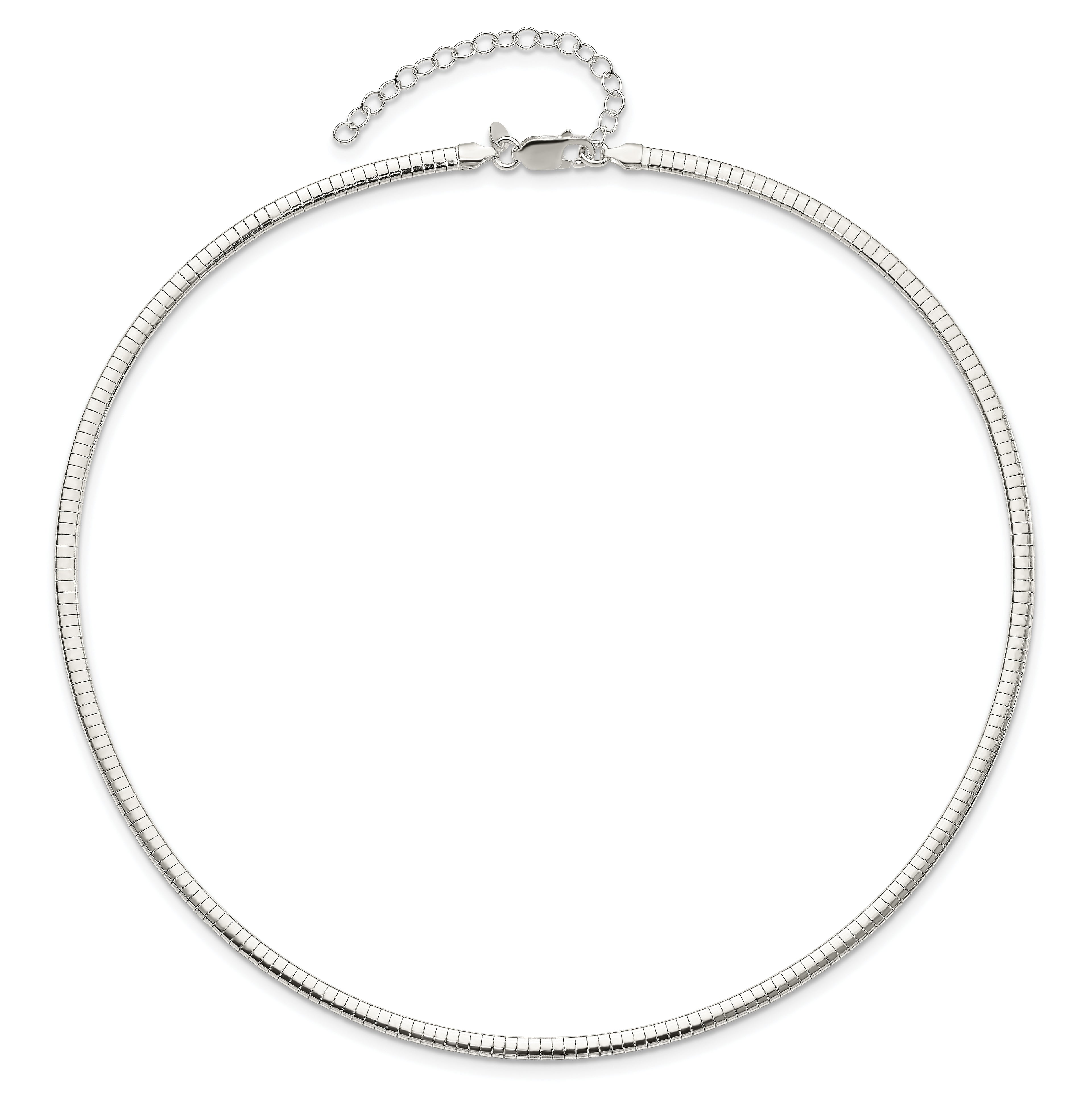 Sterling Silver 3.25mm With 2in. Ext Cubetto Chain