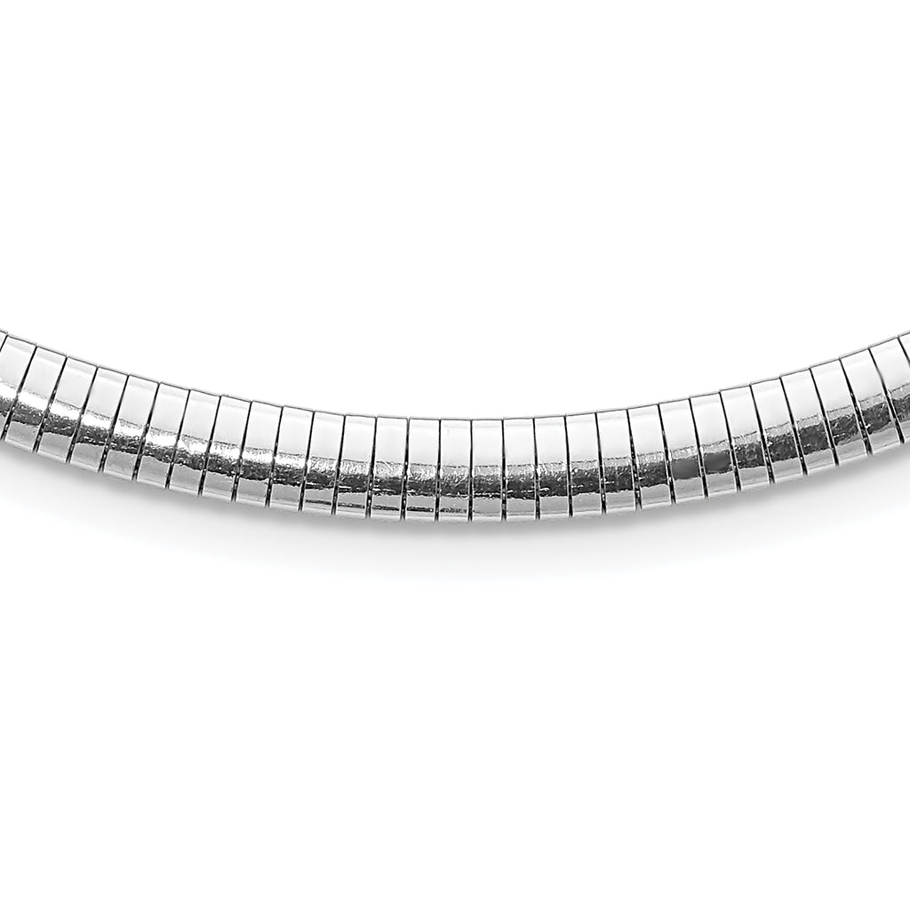Sterling Silver Rhodium-plated 5.2mm With 2in. Ext Cubetto Chain