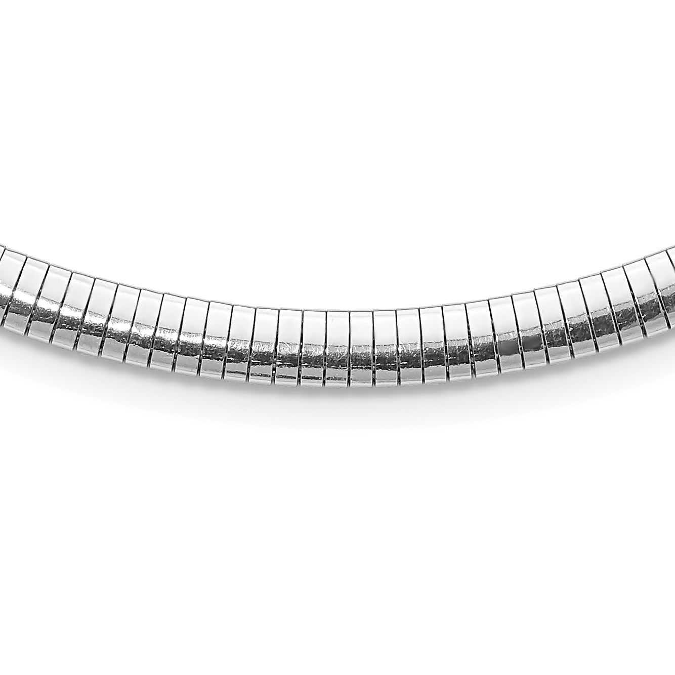 Sterling Silver Rhodium-plated 5.2mm With 2in. Ext Cubetto Chain