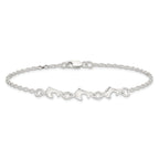 Sterling Silver 3 Dolphins Anklet