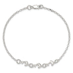 Sterling Silver 3 Dolphins Anklet