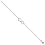 Sterling Silver Polished infinity Sign With LOVE 7.5 inch Bracelet