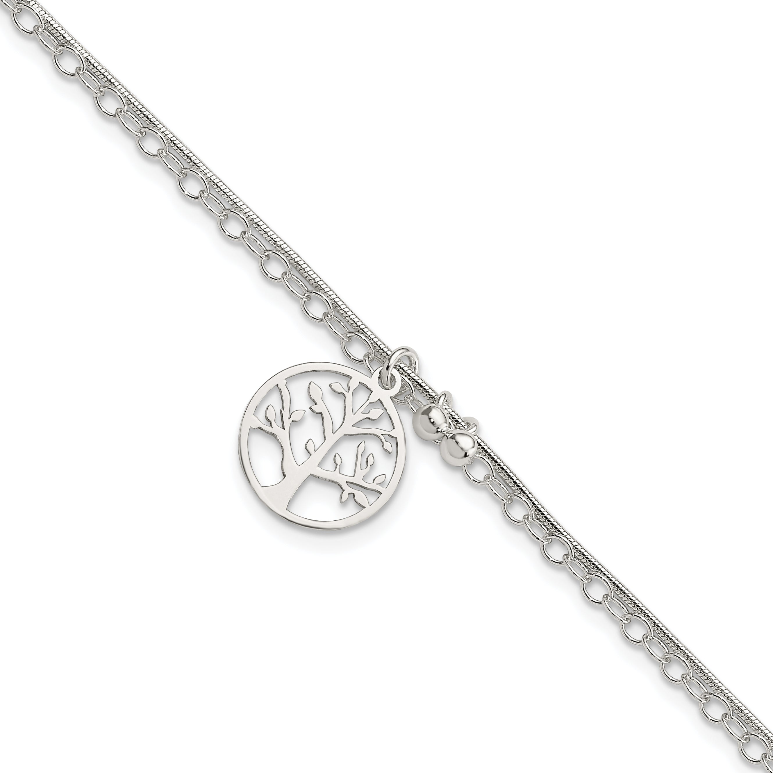 Sterling Silver Polished 2-strand Tree 7.5in Bracelet Main image