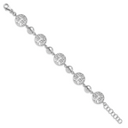 Sterling Silver Rhod-plated Round Tree and Circle With 1in ext. Bracelet