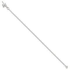 Sterling Silver 10inch Solid Polished Palm Tree Anklet