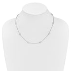 Sterling Silver Rhodium-plated 9-Station CZ Polished Necklace