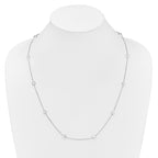 Sterling Silver Rhodium-plated 11-Station CZ Polished Necklace