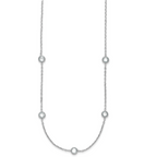 Sterling Silver Rhodium-plated 16-Station CZ Polished Necklace