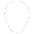 Sterling Silver Rhodium-plated 16-Station CZ Polished Necklace