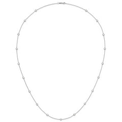 Sterling Silver Rhodium-plated 16-Station CZ Polished Necklace