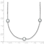 Sterling Silver Rhodium-plated 16-Station CZ Polished Necklace