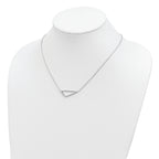 Sterling Silver Rhodium-plated CZ Triangle Necklace