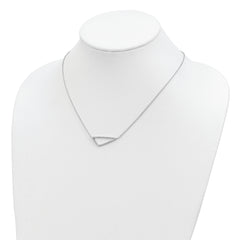 Sterling Silver Rhodium-plated CZ Triangle Necklace