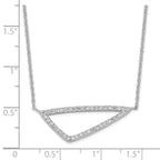 Sterling Silver Rhodium-plated CZ Triangle Necklace