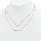 Sterling Silver Rhodium-plated CZ Double Bar Multi-Strand Necklace