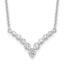 Sterling Silver Fancy-V Bar CZ  Necklace