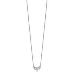 Sterling Silver Rhodium-plated CZ 18in Necklace