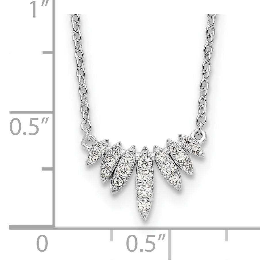 Sterling Silver Rhodium-plated CZ 18in Necklace