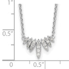 Sterling Silver Rhodium-plated CZ 18in Necklace