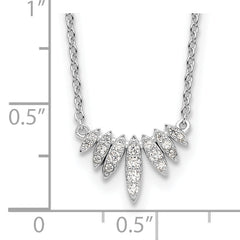Sterling Silver Rhodium-plated CZ 18in Necklace