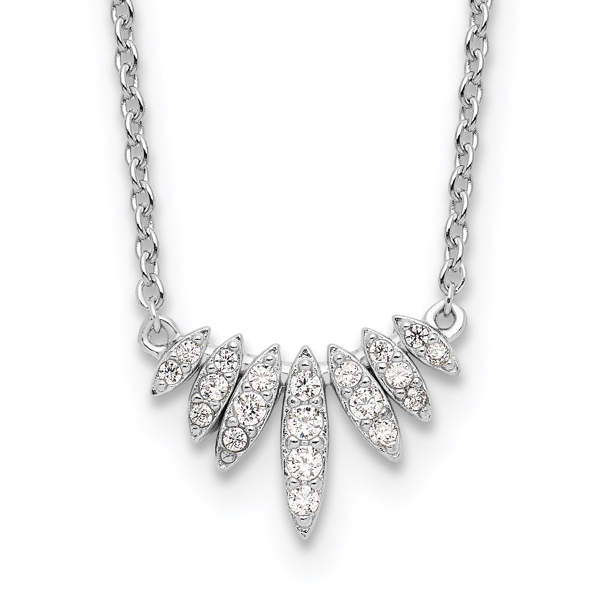 Sterling Silver Rhodium-plated CZ 18in Necklace Main image