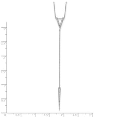 Sterling Silver Rhodium-plated CZ 18in Drop Necklace