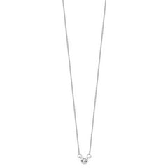 Sterling Silver Rhodium-plated 18in Bezel-set 5mm CZ Necklace