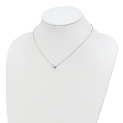 Sterling Silver Rhodium-plated 18in Bezel-set 5mm CZ Necklace