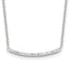 Sterling Silver CZ 18in Curved Bar Necklace