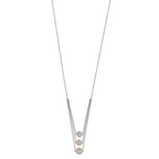 Sterling Silver Gold-plated and Rose-plated CZ With 2in ext Necklace