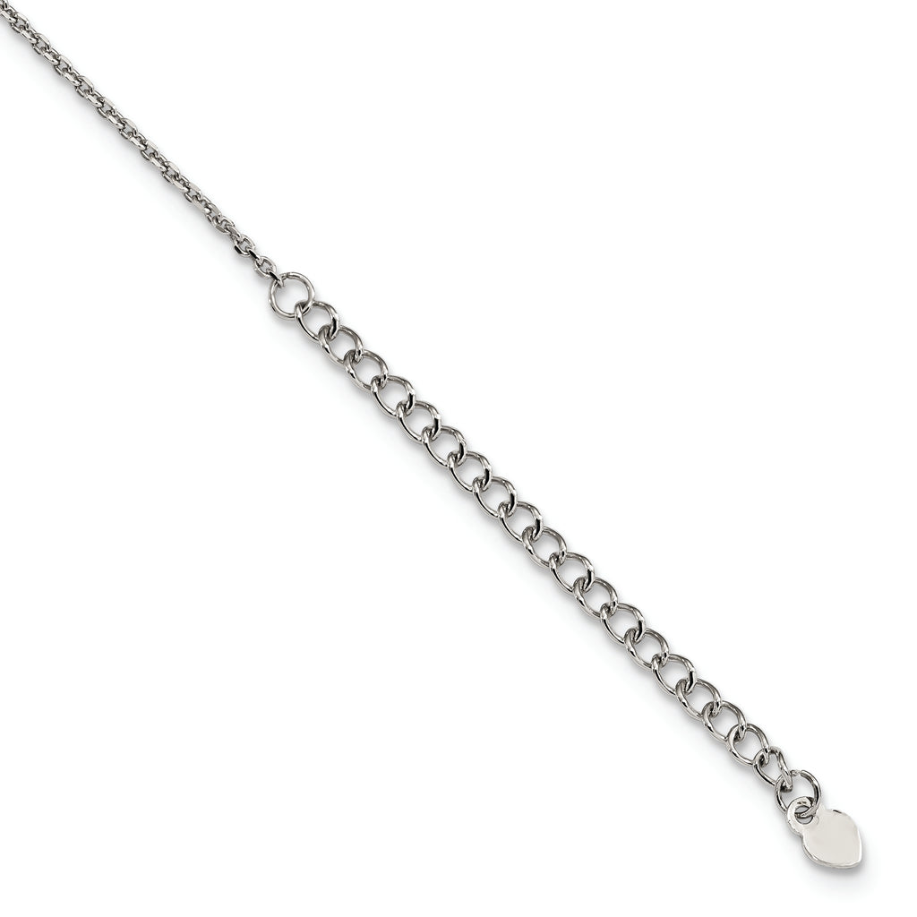 Sterling Silver Gold-plated and Rose-plated CZ With 2in ext Necklace