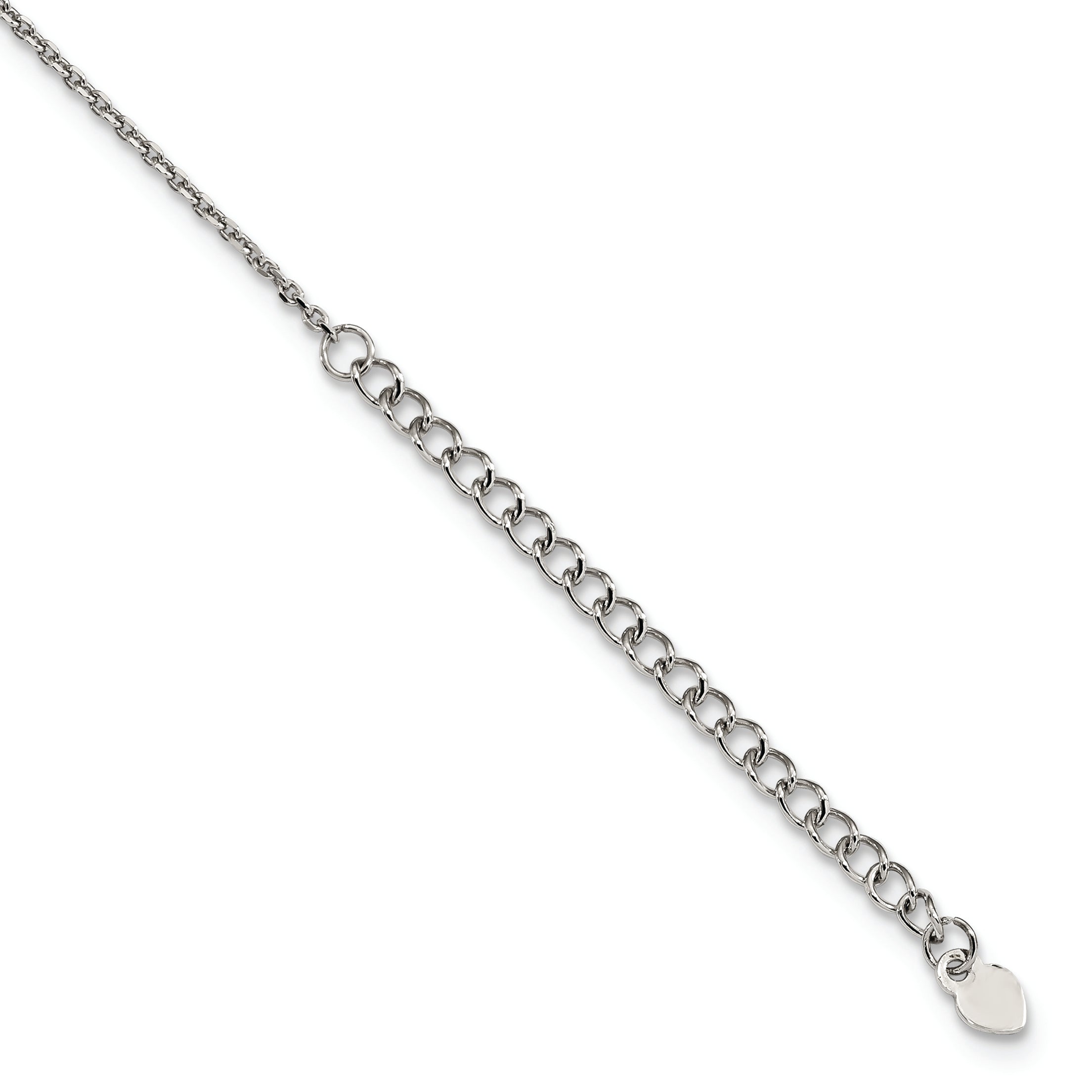Sterling Silver Gold-plated and Rose-plated CZ With 2in ext Necklace