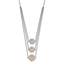 Sterling Silver Gold-plated and Rose-plated CZ With 2in ext Necklace