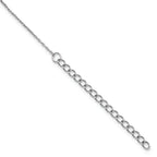 Sterling Silver Rhodium-plated CZ With 2in ext. Fancy Necklace