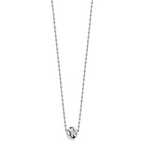 Sterling Silver Rhodium-plated Polished Love Knot D/C Chain Necklace