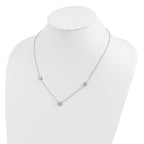 Sterling Silver Rhodium-plated 3 Station CZ Necklace