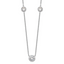 Sterling Silver Rhodium-plated 3 Station CZ Necklace