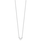 Sterling Silver Rhodium-plated Heart 17 inch Plus 2in ext. Necklace
