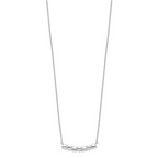 Sterling Silver Rhodium-plated With 2in ext Heart Bar Necklace