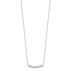 Sterling Silver Rhodium-plated With 2in ext Heart Bar Necklace