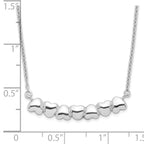 Sterling Silver Rhodium-plated With 2in ext Heart Bar Necklace
