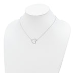 Sterling Silver Rhodium-plated 18in Heart Necklace