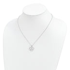 Sterling Silver Rhodium-plated Heartbeat in Heart 16in With 2in Ext Necklace