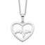 Sterling Silver Rhodium-plated Heartbeat in Heart 16in With 2in Ext Necklace