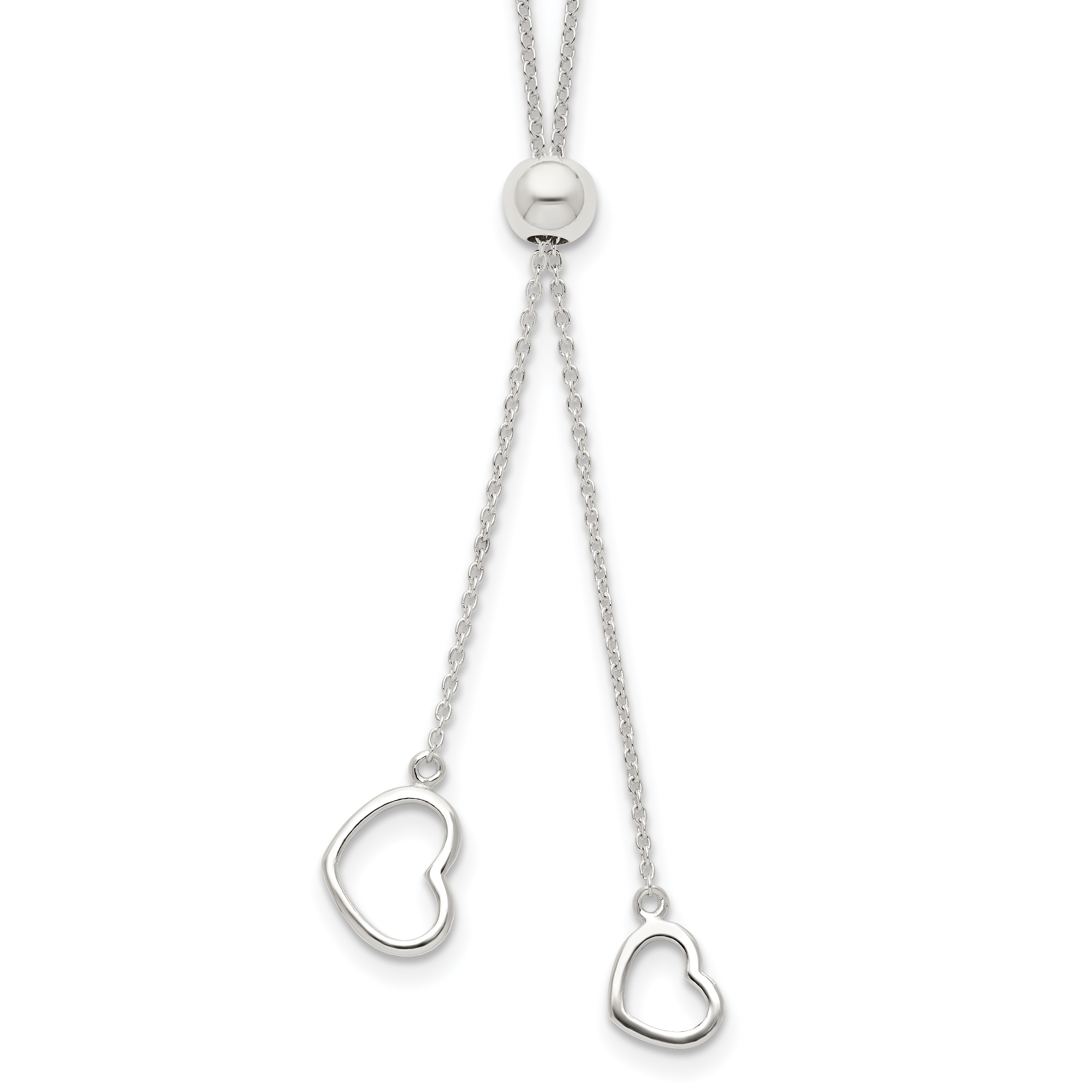 Sterling Silver Polished 2-Heart Adjusts up to 19.5 inch Necklace Main image