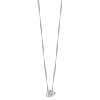 Sterling Silver Rhodium-plated 18in Hearts Necklace