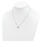 Sterling Silver Rhodium-plated 18in Hearts Necklace