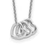 Sterling Silver Rhodium-plated 18in Hearts Necklace