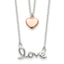 Sterling Silver Rose-tone LOVE and Heart 18in Necklace