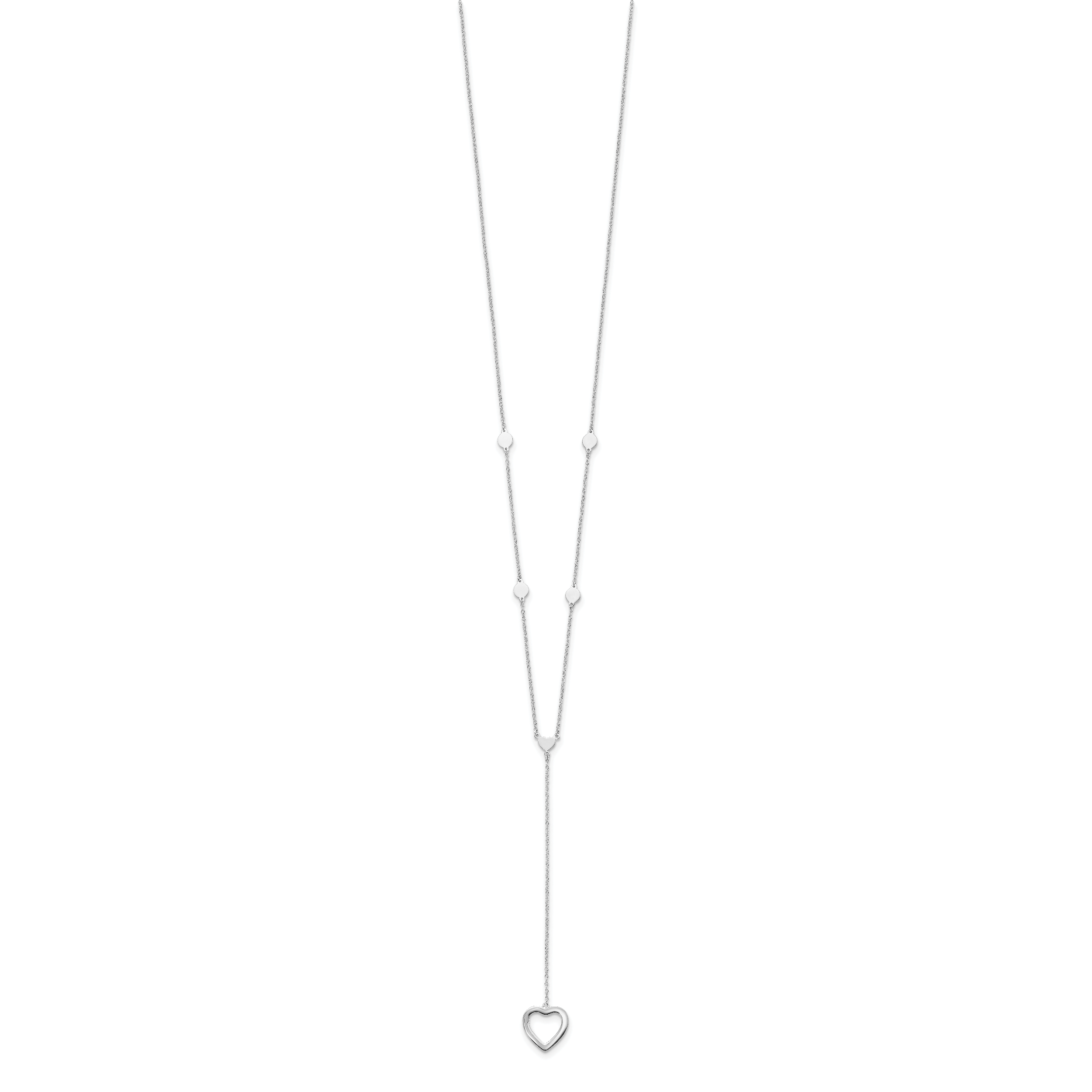 Sterling Silver Rhodium-plated Hearts With 2in ext. Y-Necklace Secondary image